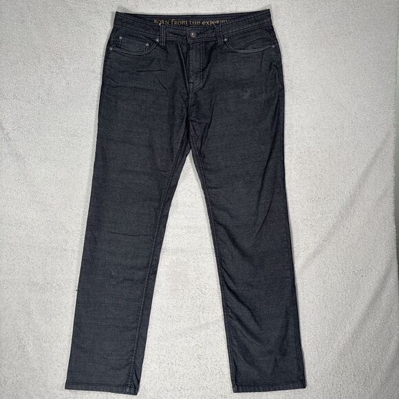 PrAna Jeans Men’s Size 35x30 Bridger Slim Fit Black Organic Cotton Blend Stretch - Picture 1 of 16